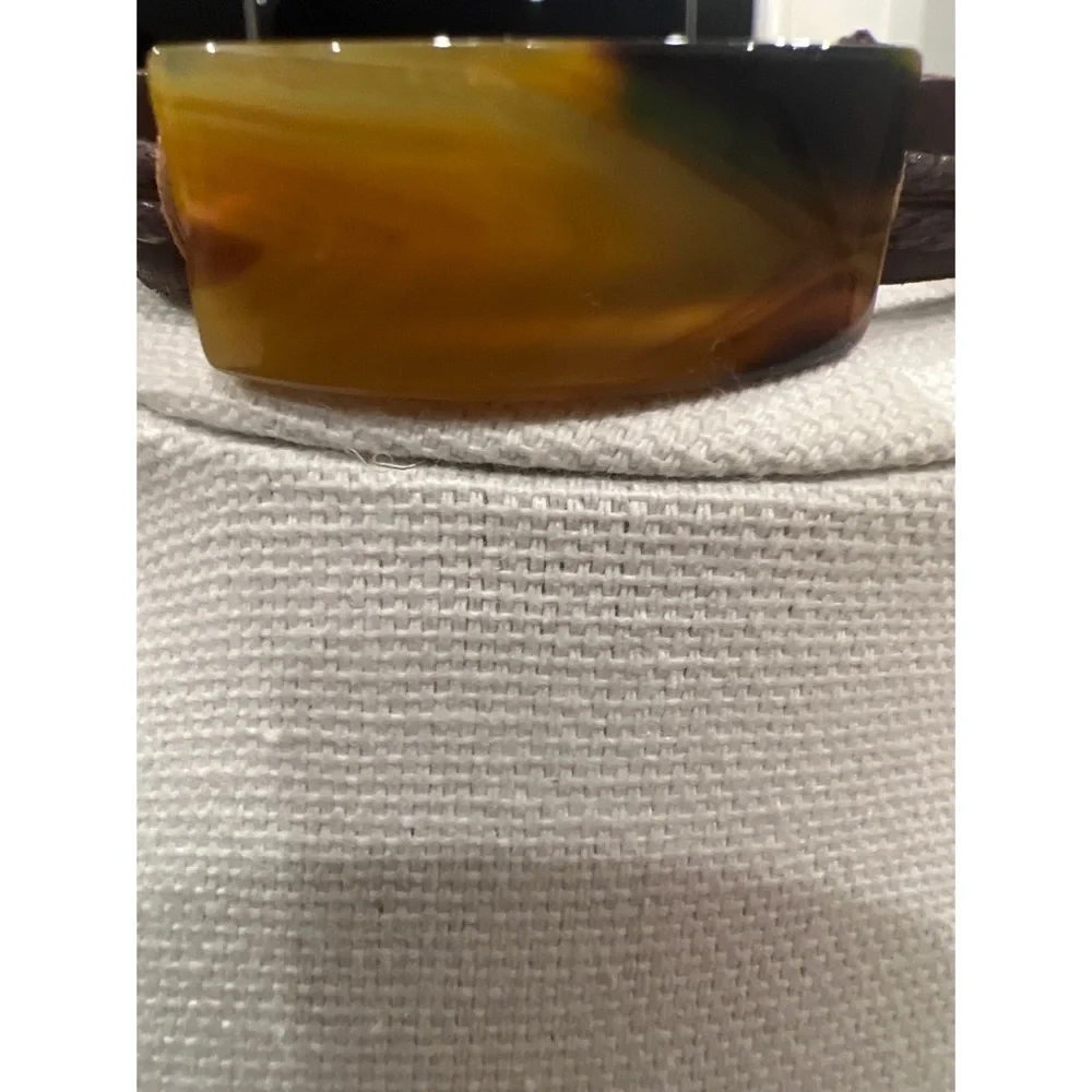 Men’s Leather Agate Adjustable Bracelet